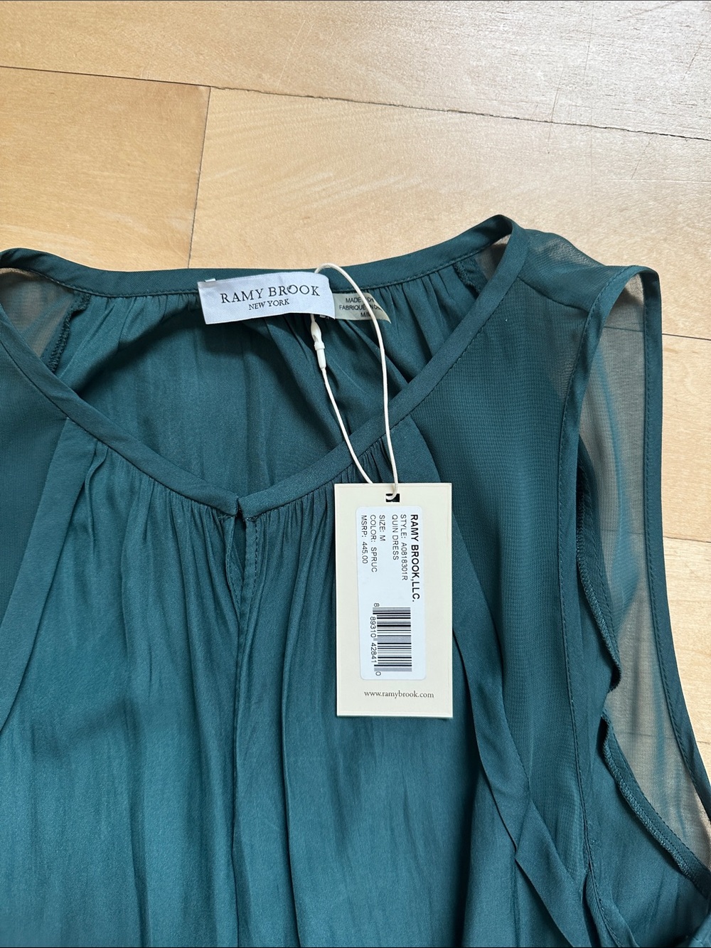 Ramy Brook Sleeveless Teal High-Low Midi Dress - Picture 7 of 8